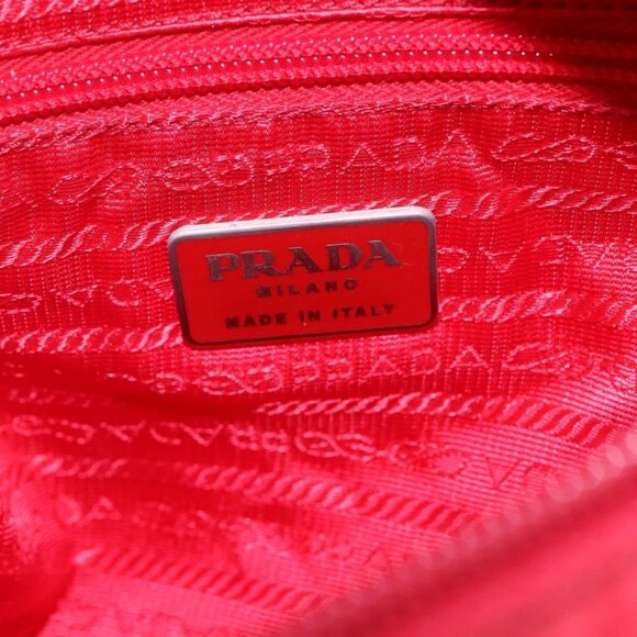 PRADA Tote Bag Nylon Red Silver Auth ti3470 - Picture 11 of 16